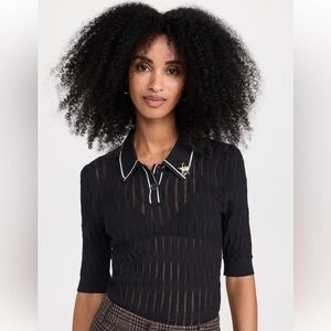 Scotch & Soda Black Sheer Knit Top